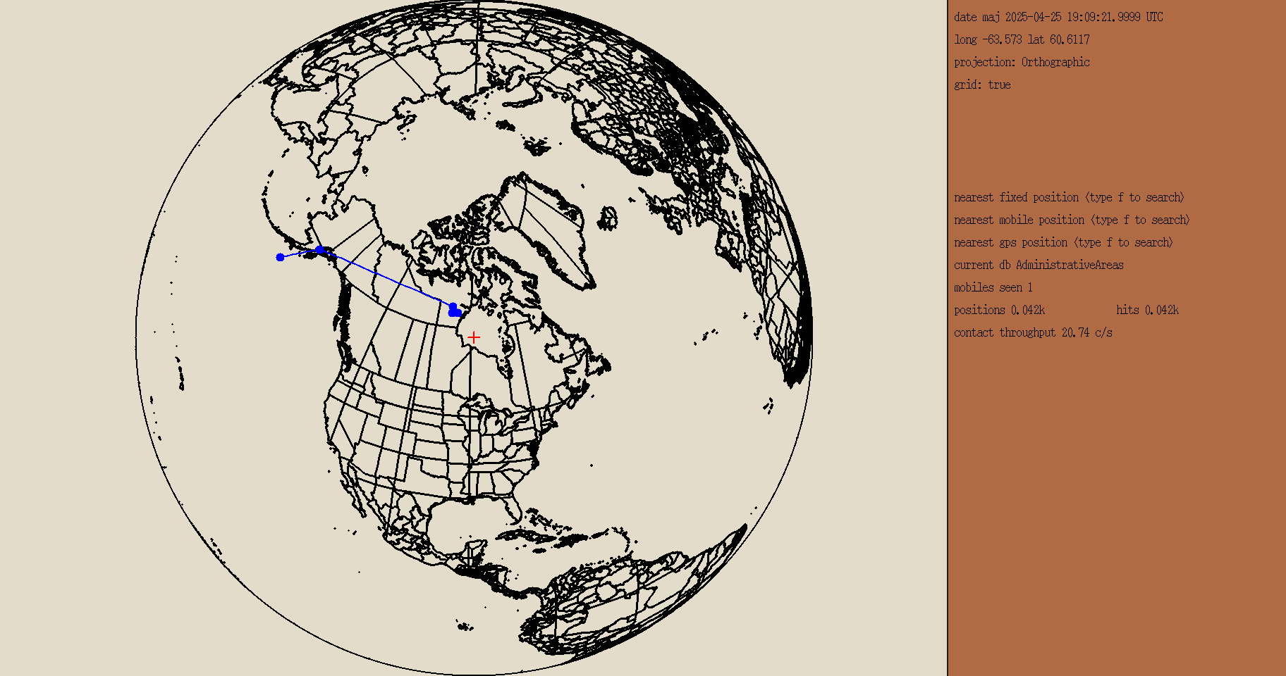 Carte du Ballon N5FXH (projection orthographique)